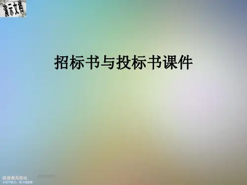 招标书与投标书课件