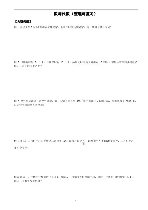 数与代数(整理与复习)