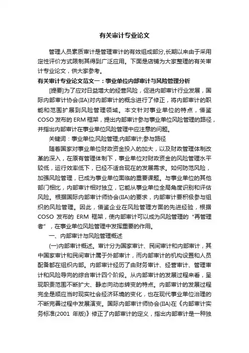 有关审计专业论文