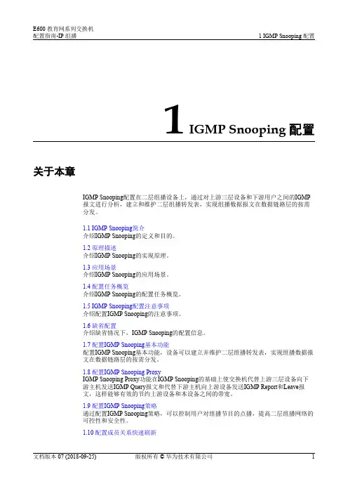 01-01 IGMP Snooping配置