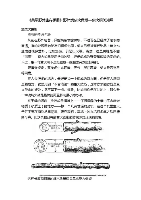《美军野外生存手册》野外烧柴火做饭—柴火相关知识