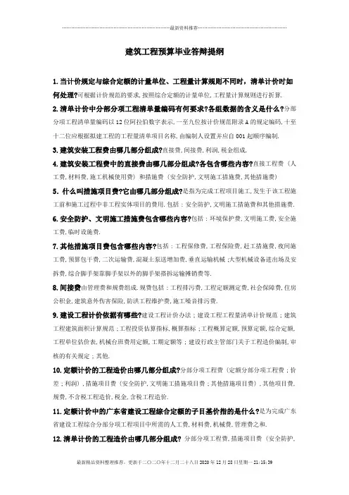 建筑工程预算常见问与答