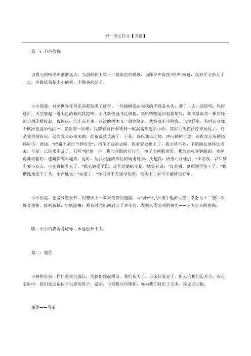 初一语文作文五篇