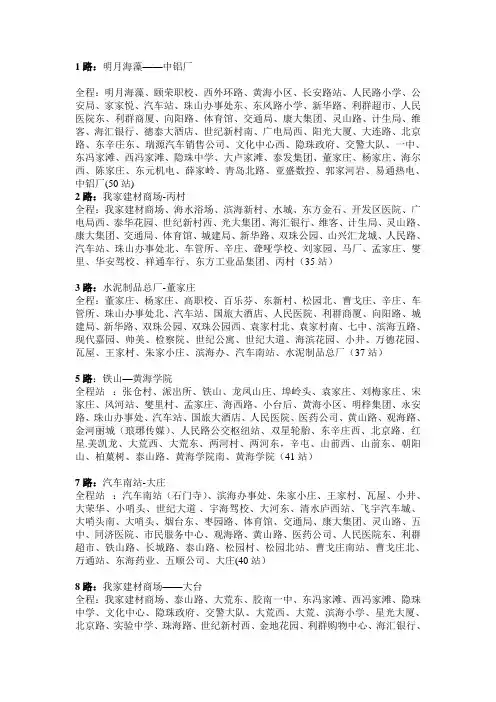 胶南最新公交车路线(2012年2月25日更新)