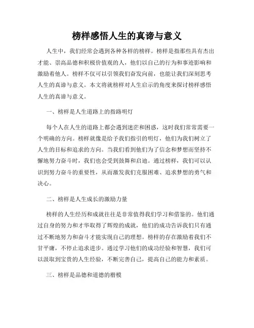 榜样感悟人生的真谛与意义