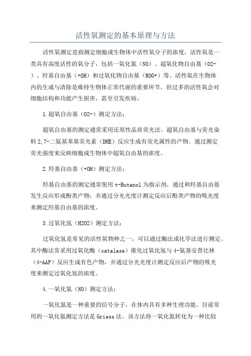 活性氧测定的基本原理与方法