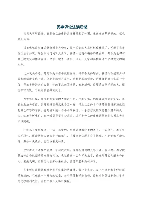 民事诉讼法读后感