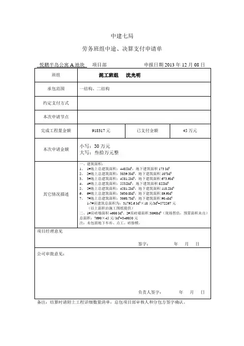 11月份各班组生活费申请单
