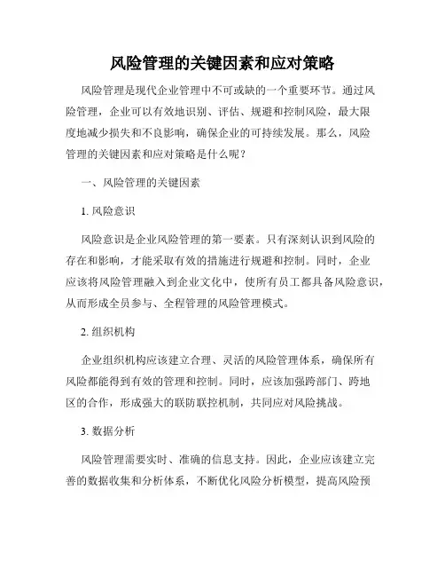 风险管理的关键因素和应对策略