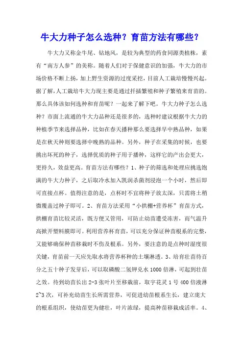 牛大力种子怎么选种？育苗方法有哪些？