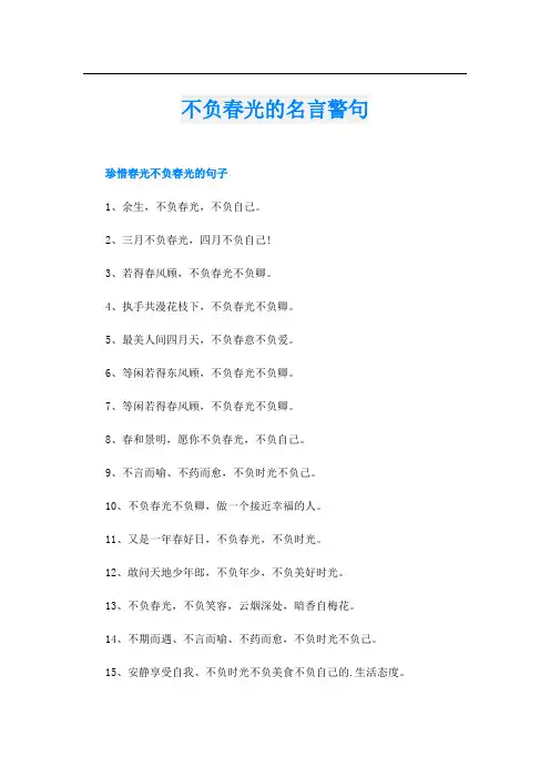 不负春光的名言警句