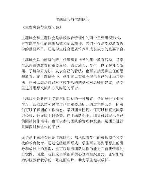 主题班会与主题队会