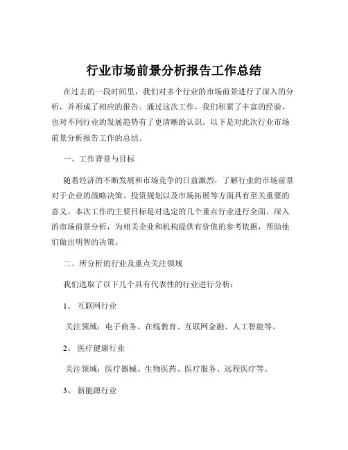 行业市场前景分析报告工作总结