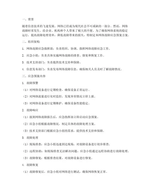 网络故障应急预案方案