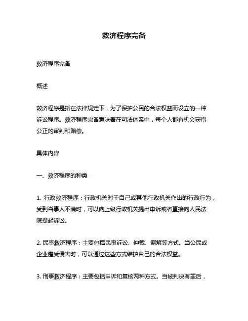 救济程序完备