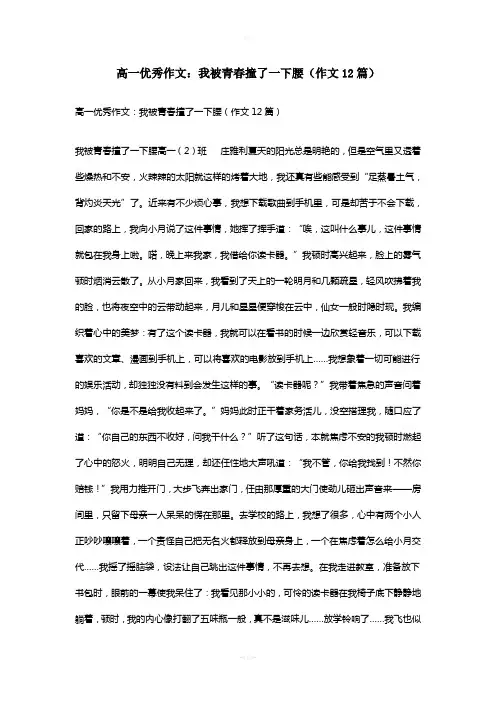 高一优秀作文：我被青春撞了一下腰(作文12篇)