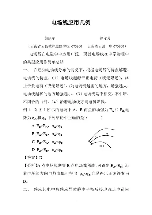 电场线的应用