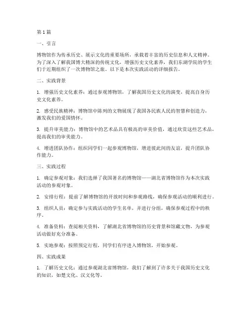 东湖学院实践报告博物馆(2篇)