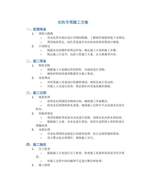 水坑专项施工方案