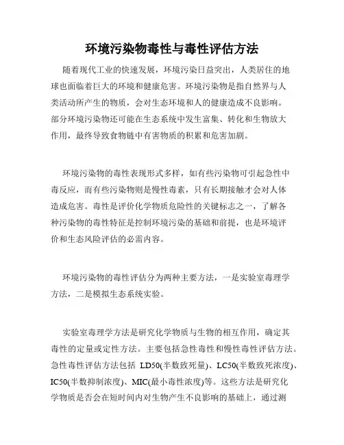 环境污染物毒性与毒性评估方法