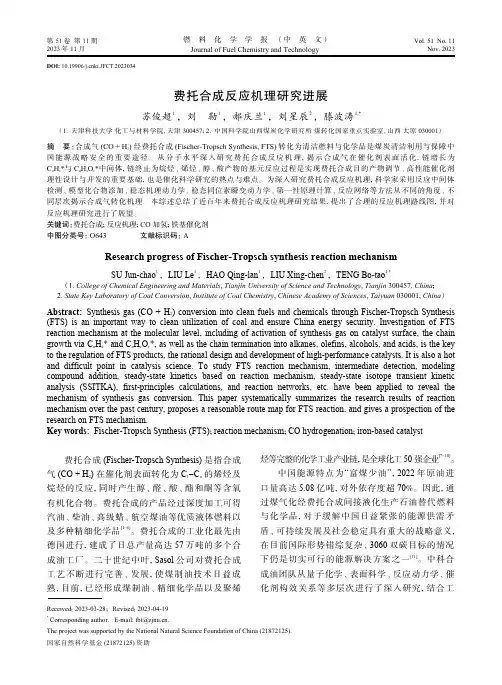 费托合成反应机理研究进展
