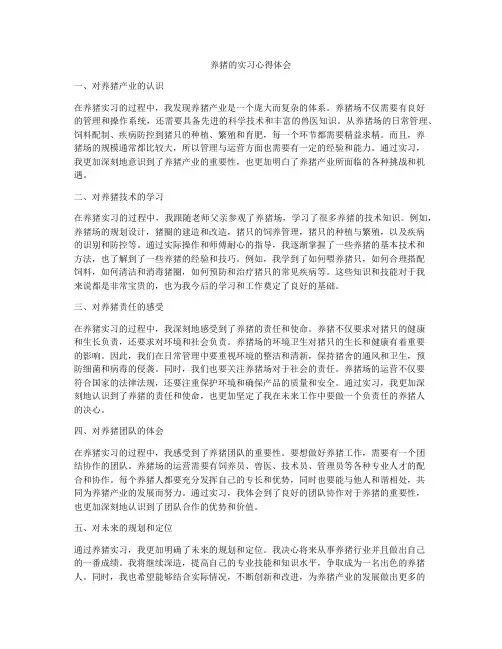 养猪的实习心得体会