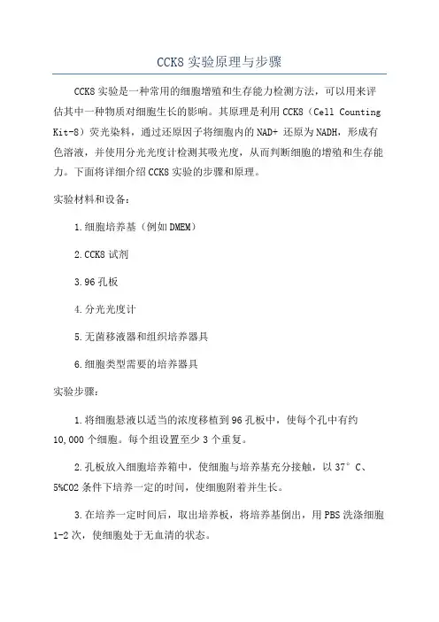 CCK8实验原理与步骤
