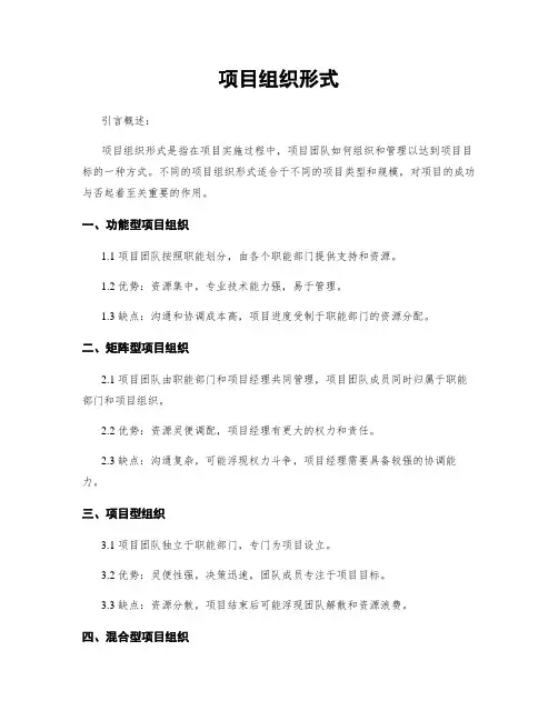 项目组织形式