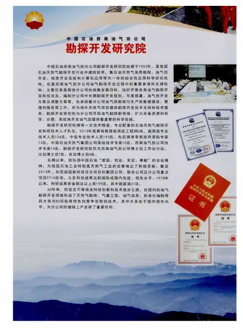 中国石油西南油气田公司勘探开发研究院