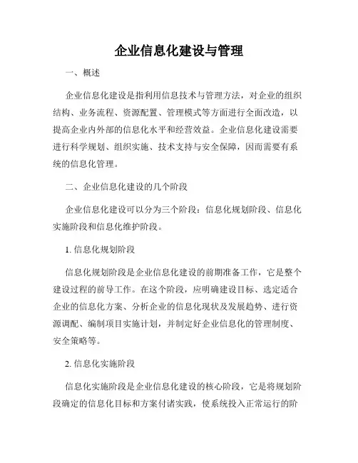 企业信息化建设与管理