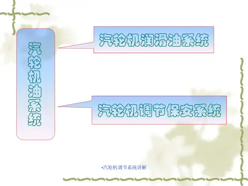 汽轮机调节系统讲解