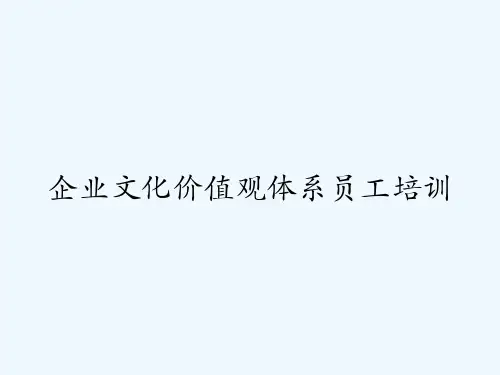 企业文化价值观体系员工培训-PPT