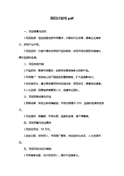 项目计划书pdf