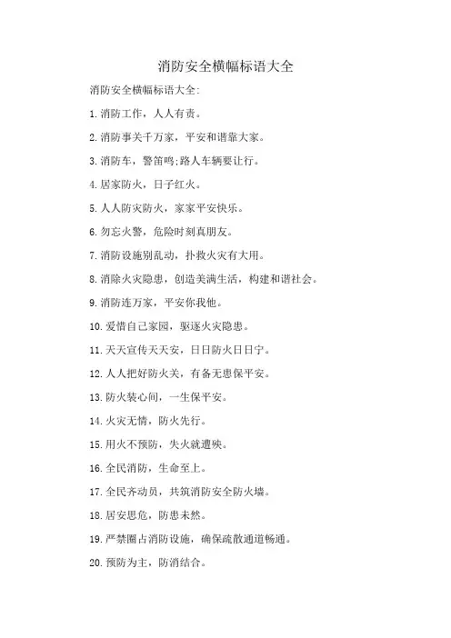 消防安全横幅标语大全