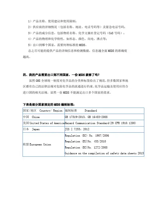 MSDS是什么文件,什么时候需要提供MSDS,申请MSDS需要什么资料