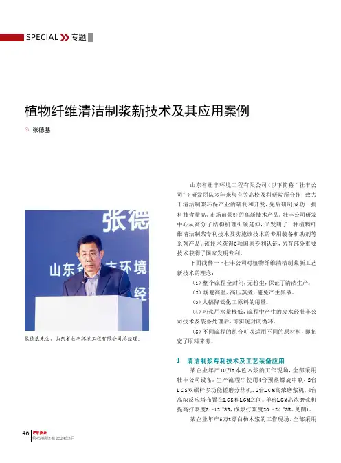 植物纤维清洁制浆新技术及其应用案例