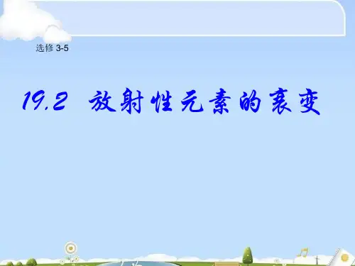 人教版选修3-5  19.2  放射性元素的衰变 (共21张ppt)(优质版)