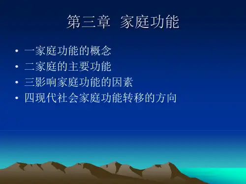 二影响家庭功能的因素