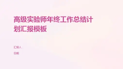 高级实验师年终工作总结计划汇报模板