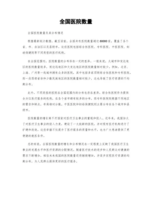 全国医院数量