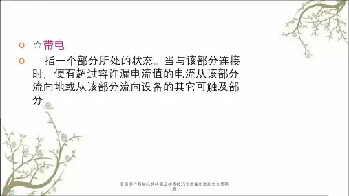 有源医疗器械标准检测及核查技巧交流漏电流和电介质强度
