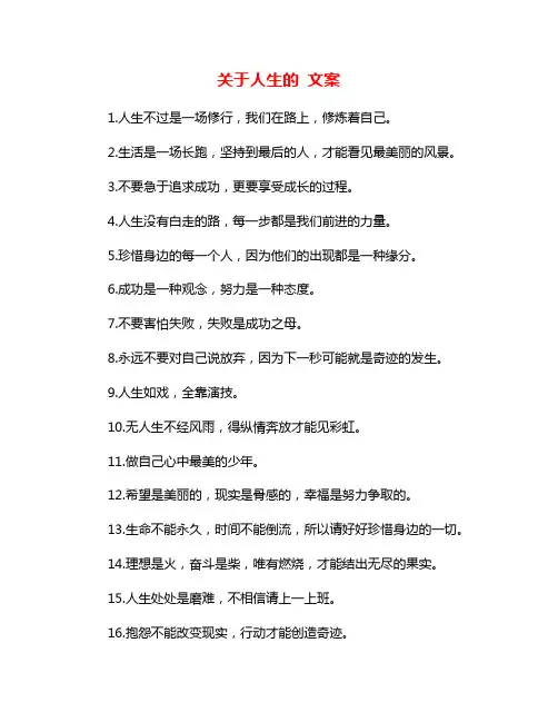 关于人生的 文案