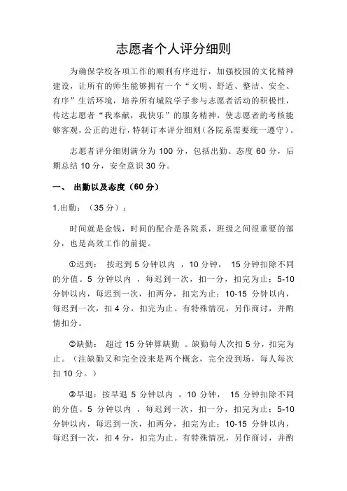 志愿者个人评分细则2