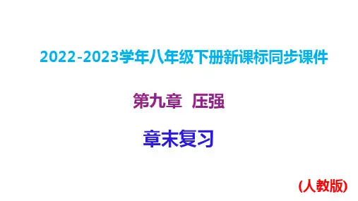 第九章 压强 章末单元复习(课件) 八年级物理下册同步精品课堂(人教版)