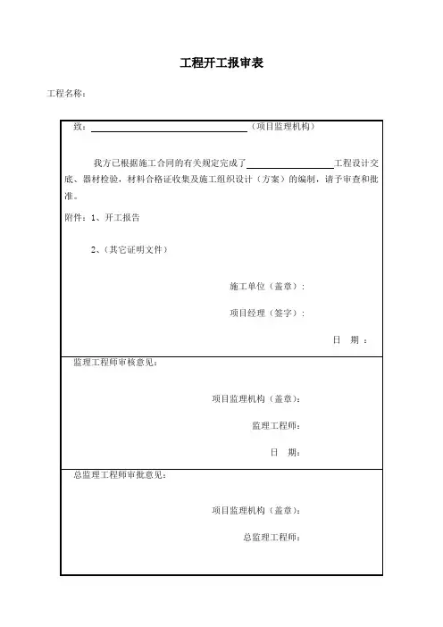 电力工程开工报告 