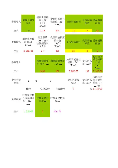 加固钢板面积计算