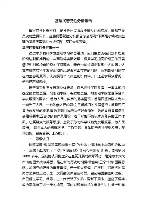 基层民警党性分析报告