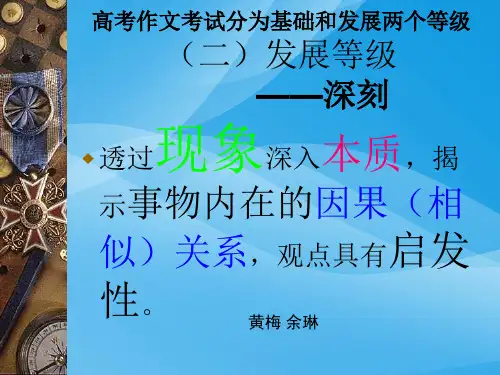 高考作文指导发展等级——深刻ppt