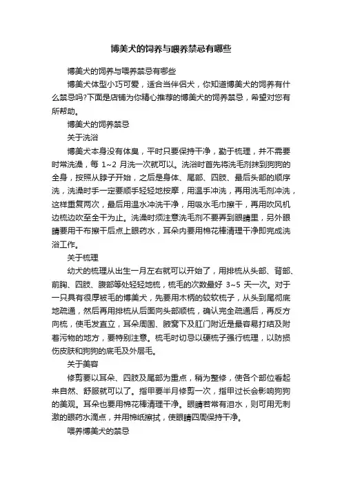 博美犬的饲养与喂养禁忌有哪些