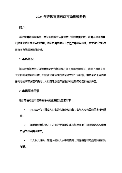 2024年连锁零售药店市场规模分析